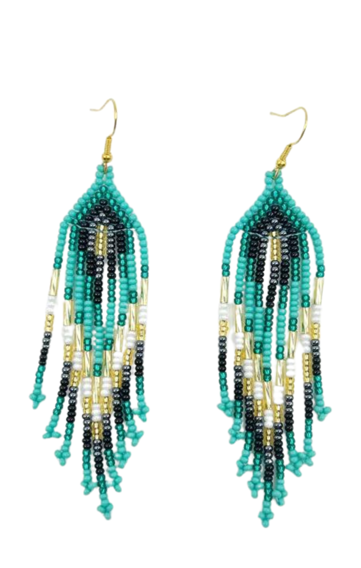 Turquoise seed bead deals earrings