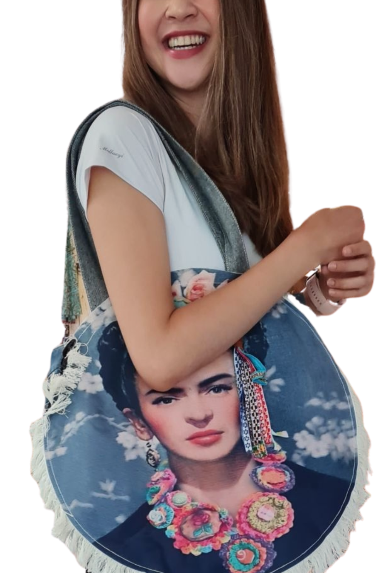 Frida Kahlo handmade, individual, recycled jeans bag – Where The