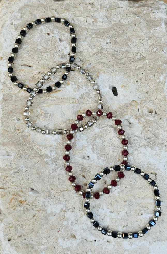 KK Bracelet faceted glass beads. BUY 2, GET ANOTHER 1 FREE.