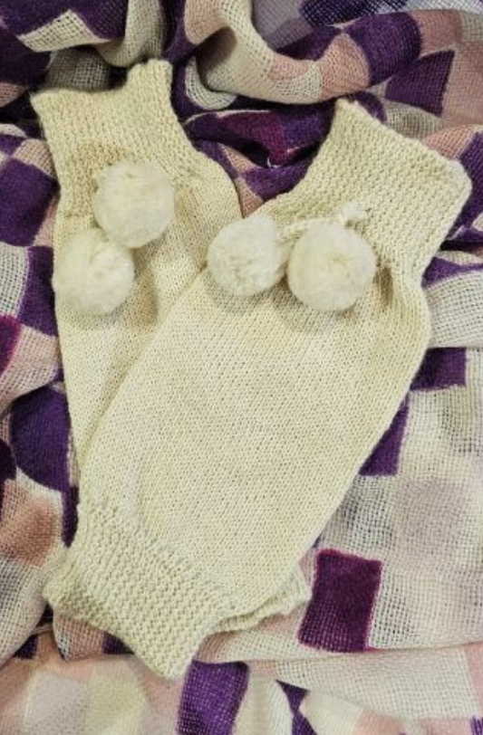 Baby Alpaca Wrist or Arm Warmers, handknitted in Peru. LAST PAIR