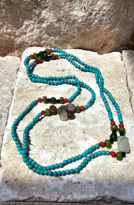 Dalia Long Turquoise Necklace