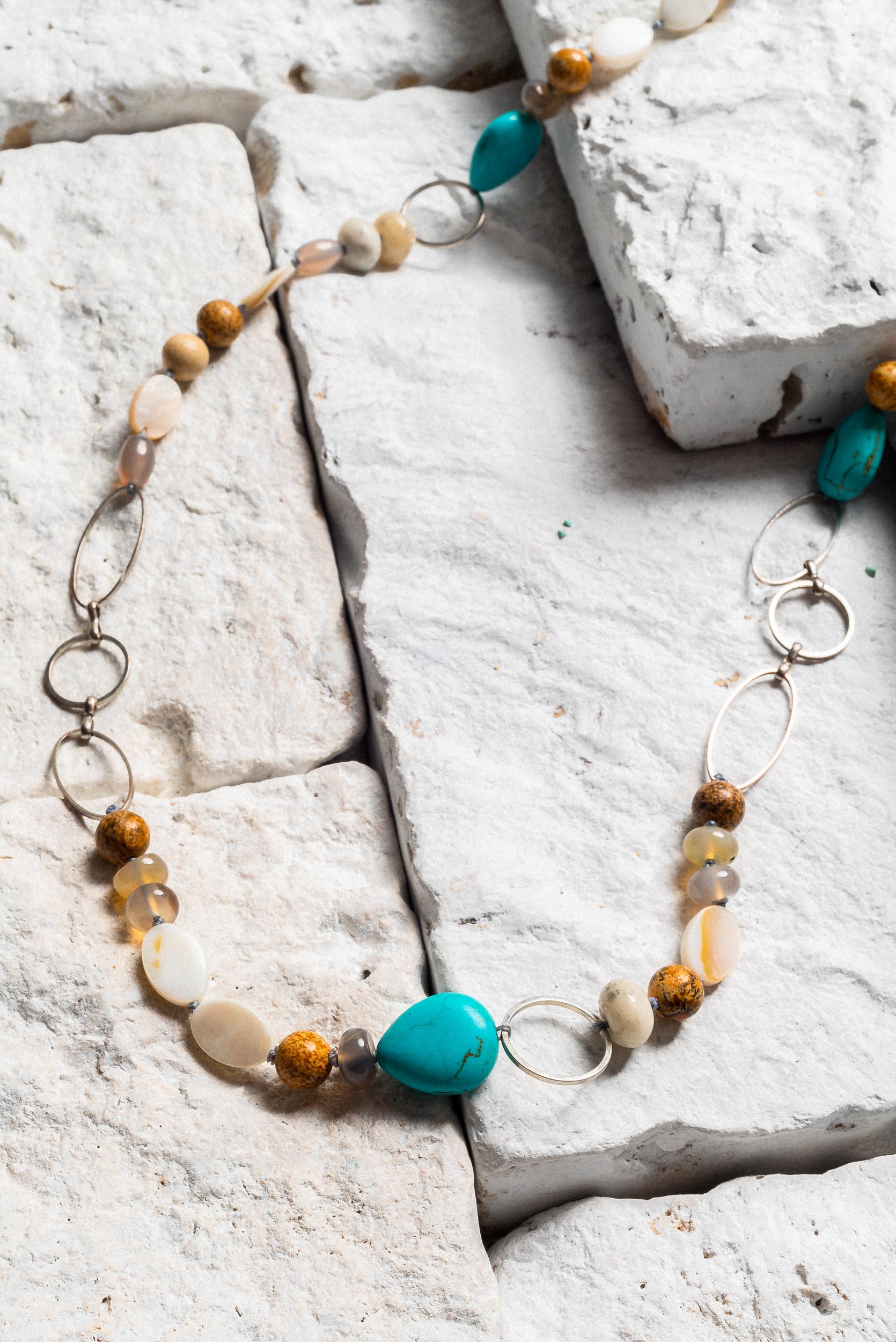 long agate  necklace