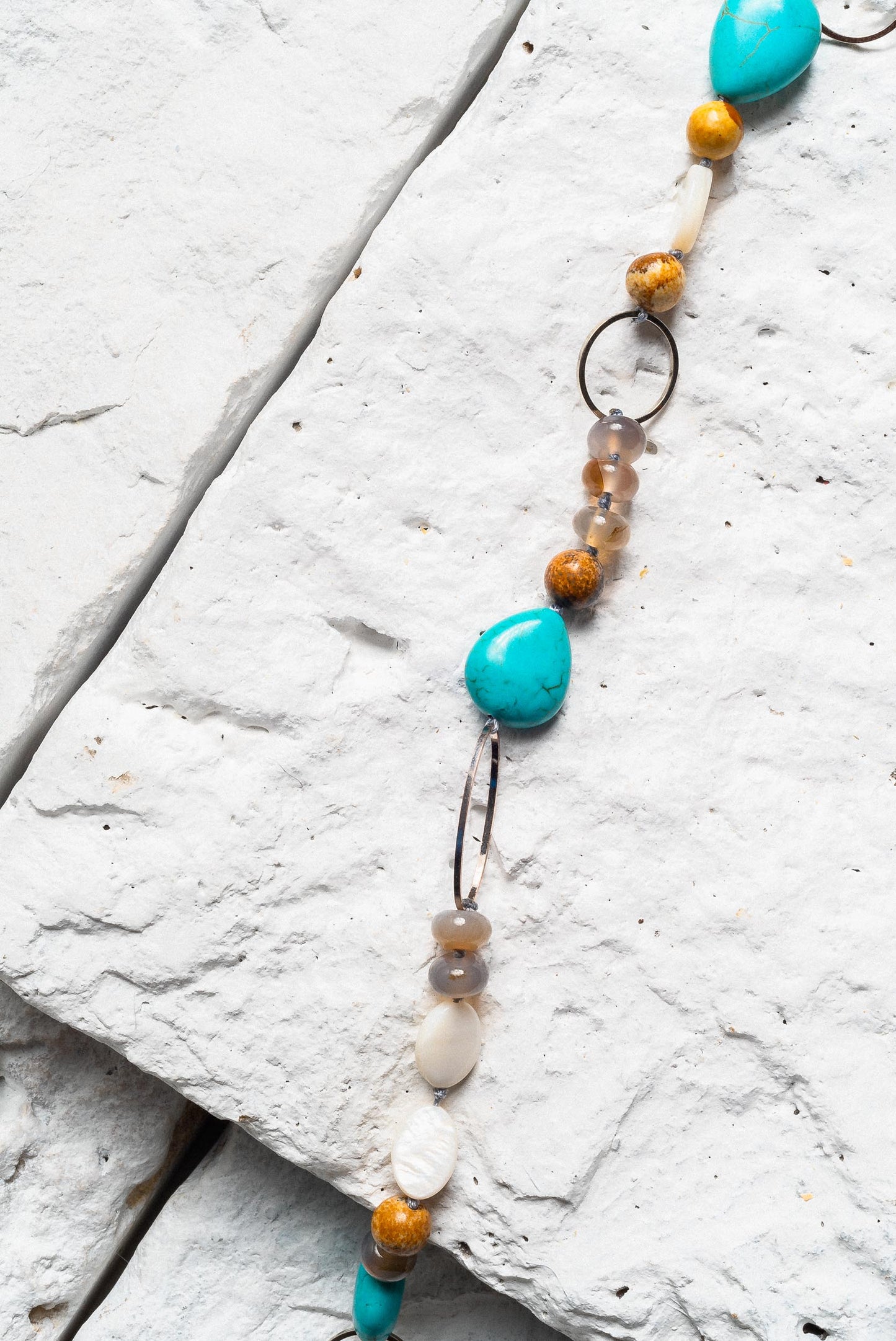 Juliette Necklace, Green Turquoise & Agate