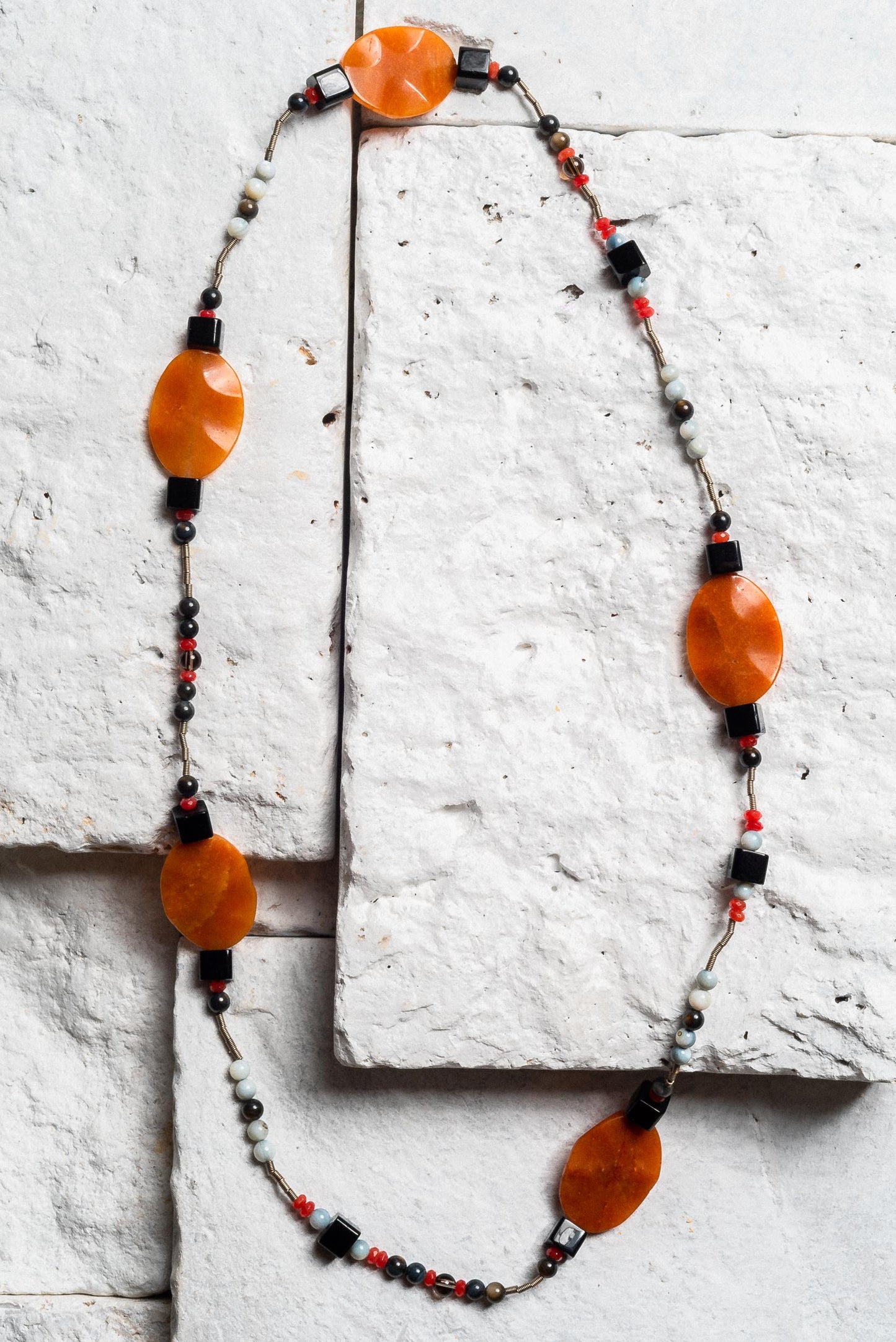 black and orange necklace