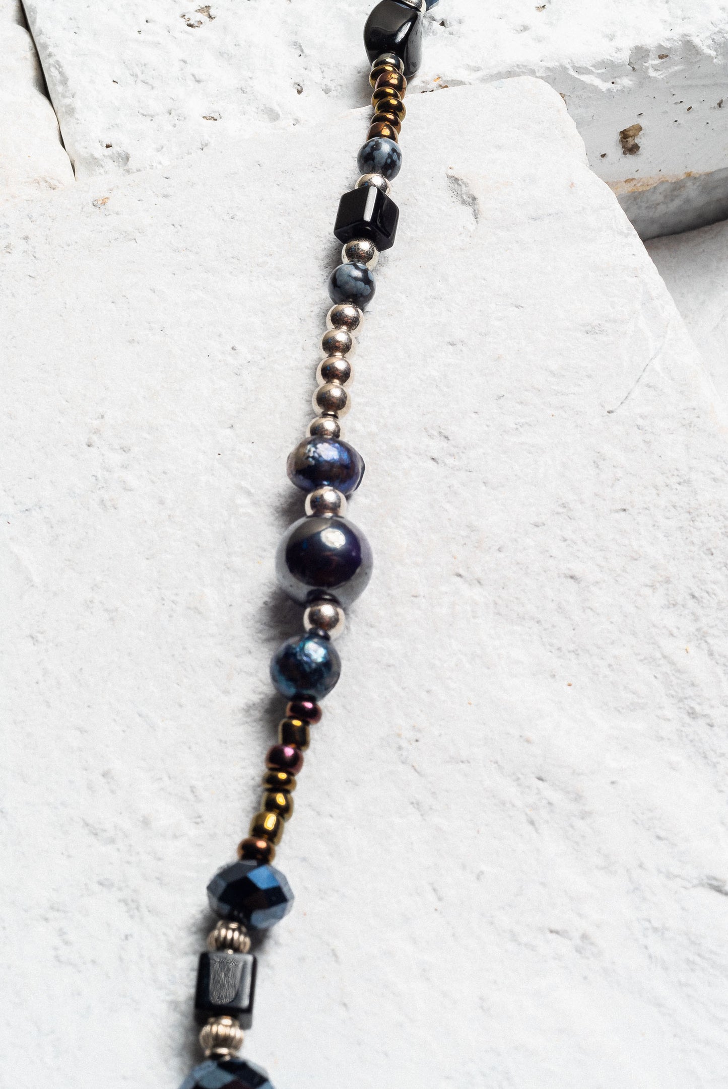 black onyx pearl necklace