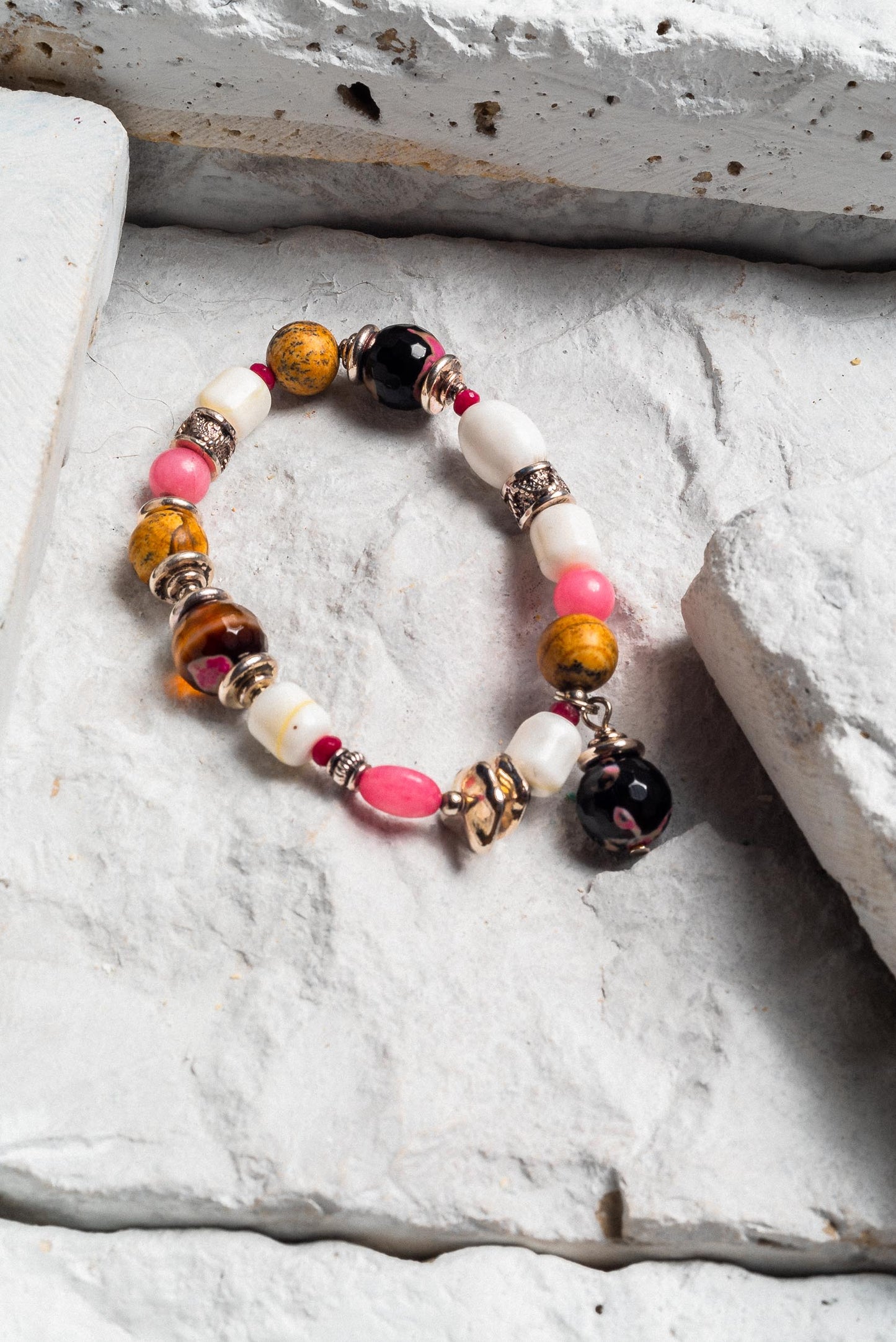 pink agate bracelet